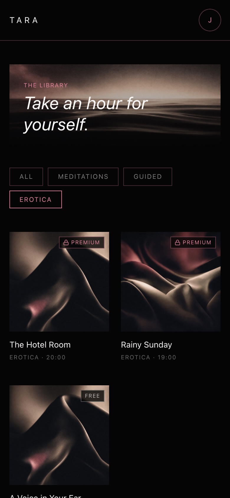 The library filtered to the Erotica category